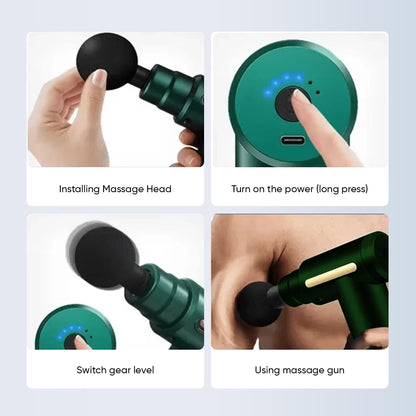 Massage Gun | Muscle Relaxation Massager for Pain Relief, Athletes & Fitness Recovery | Deep Tissue Body Massage Machine (Green)