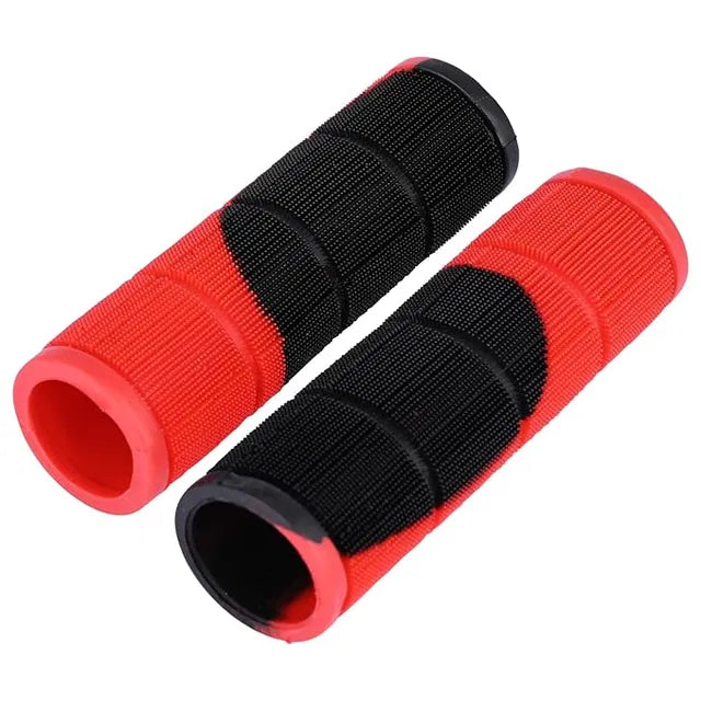 Grip Cover with Cuts Dual Color Tight Fit Soft Handlebar Shock Absorption Universal Fit