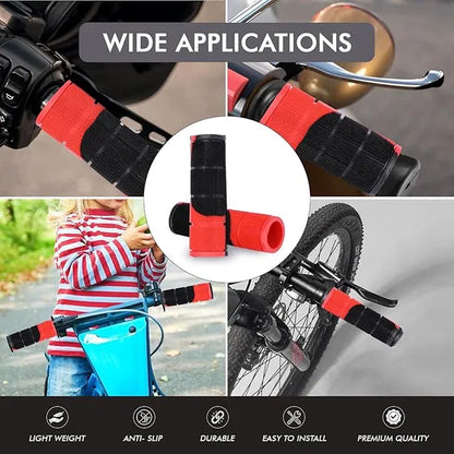 Grip Cover with Cuts Dual Color Tight Fit Soft Handlebar Shock Absorption Universal Fit